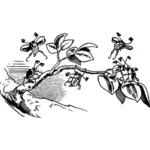 Vektor illustration av träd buggar